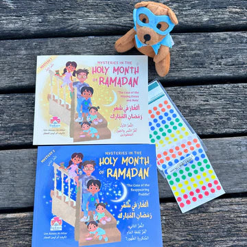 Set of 2 Favourite Ramadan Mysteries Books with Bear and additional ’Dotty’ stickers | Um Aimen Books